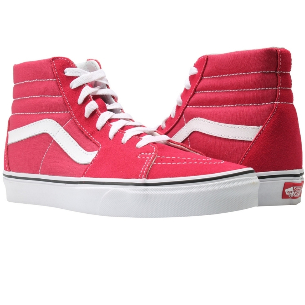 AWESOME RED HI TOP VANS